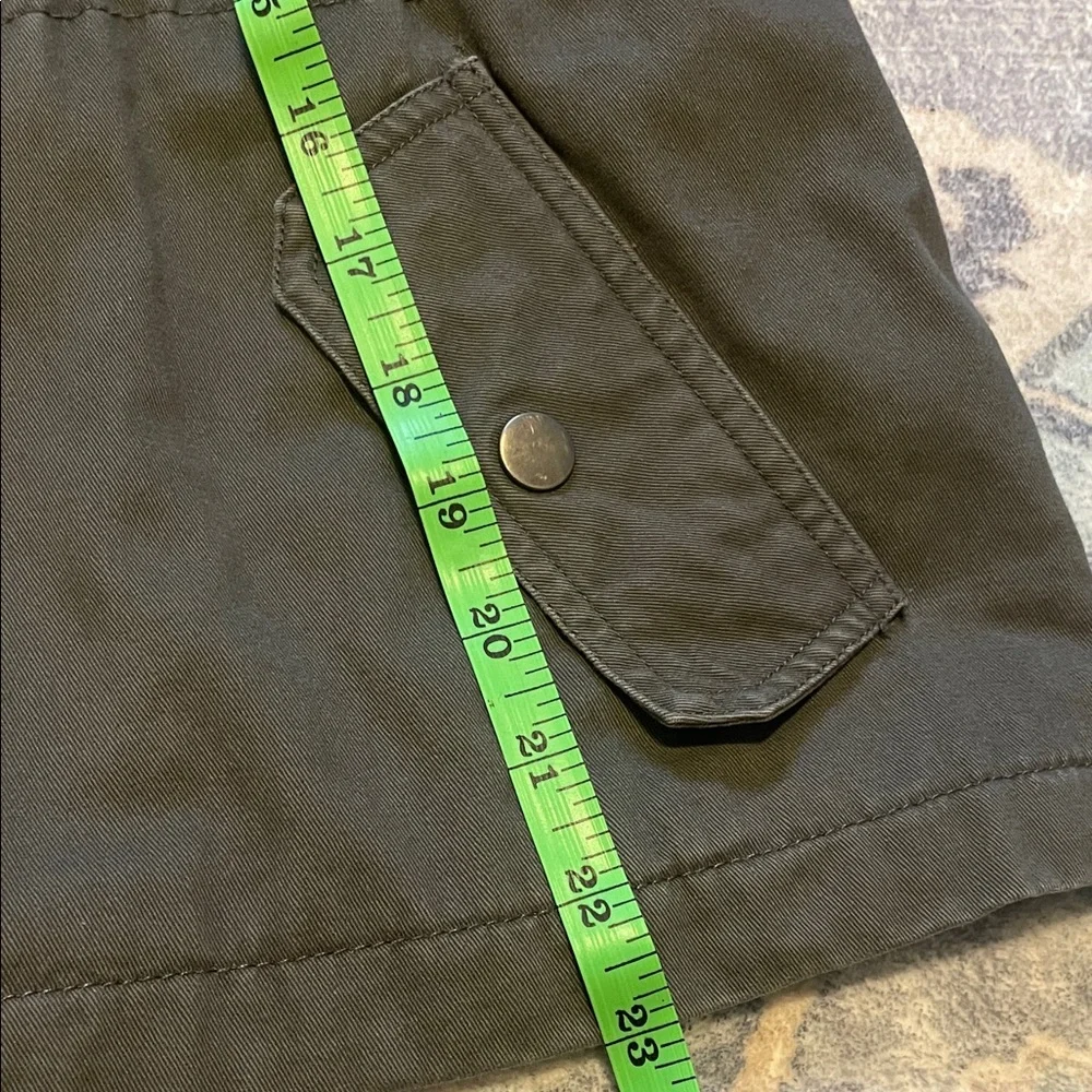 CoffeeShop Olive Utility Jacket with Patterned Sleeves - Picture 6 of 6